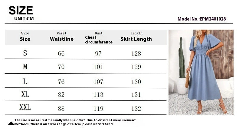 Maxi jurk met geruffelde mouwen | Lichtgewicht Zomerjurk