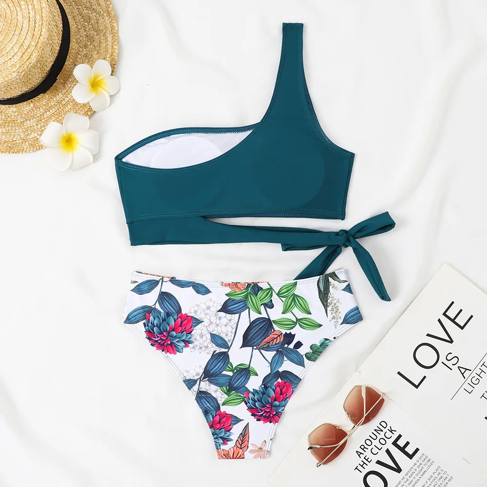 One-Shoulder Bikini Set met Cut-Out & Pad | Jeugdig, Trendy & Comfortabel