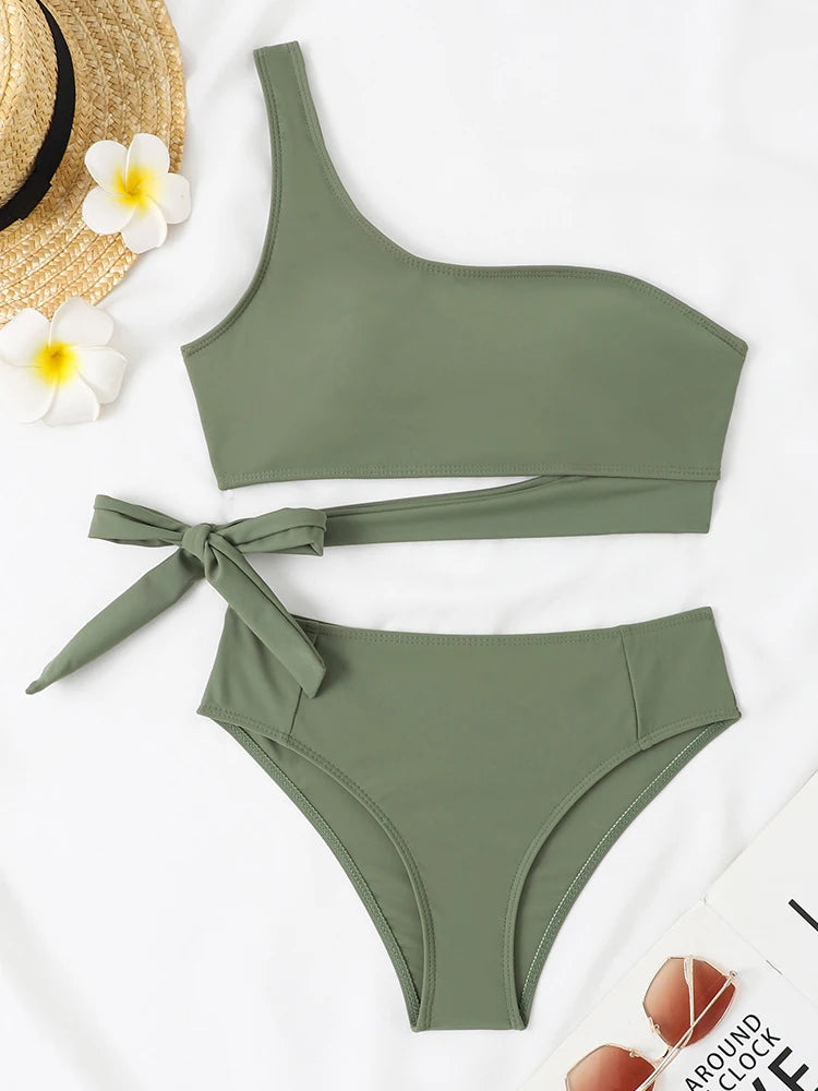 One-Shoulder Cut-Out Bikini Set | Youthful, Comfy & Stylish