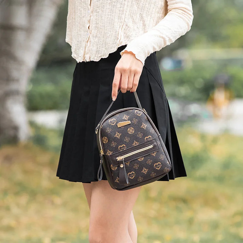 Trendy Rugzak & Schouderband 2025 | Compacte Damesrugtas met Luxe Print