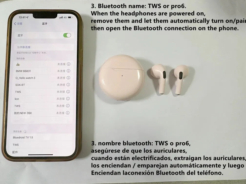 Air Pro 6 Draadloze Oordopjes – Bluetooth 5.3 | Touch Control | 24 Uur Batterij | Compatibel met Android, iOS & Windows
