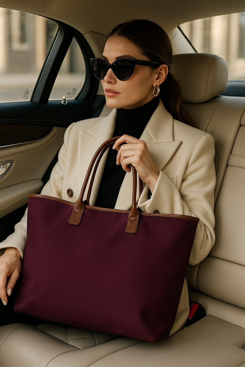 Luxury Canvas Shopper with Leather Handles | Spacious & Stylish