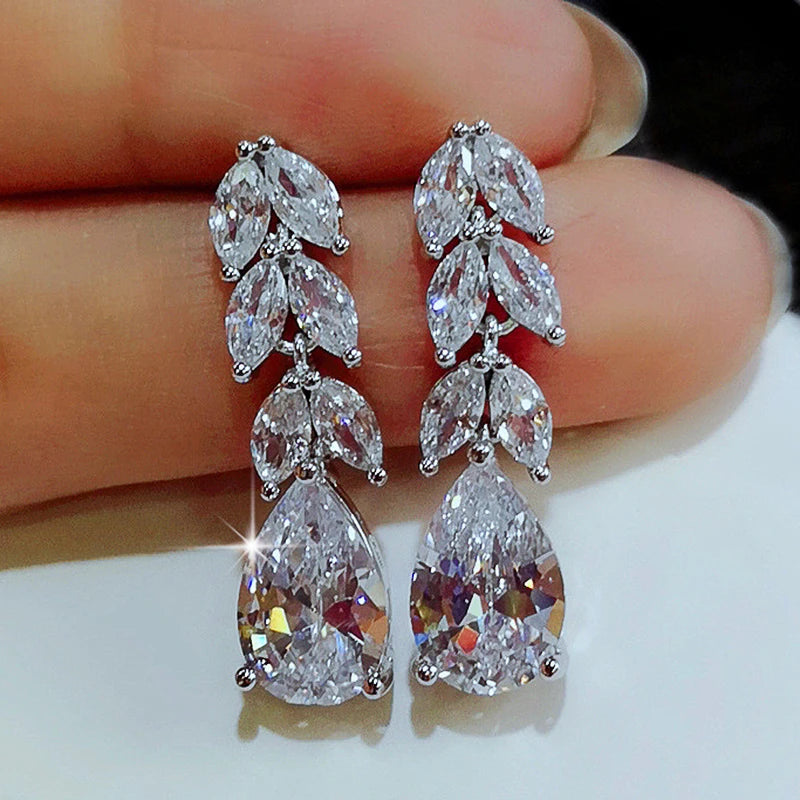 Huitan Women’s AAA Zirconia Drop Earrings | Bridal & Evening Jewelry 2025