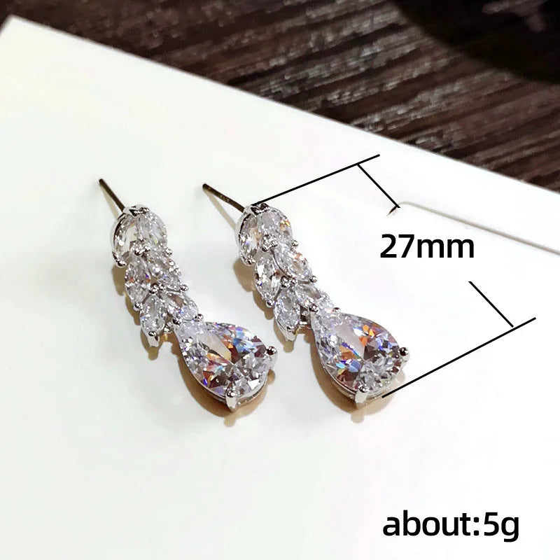 Huitan Women’s AAA Zirconia Drop Earrings | Bridal & Evening Jewelry 2025