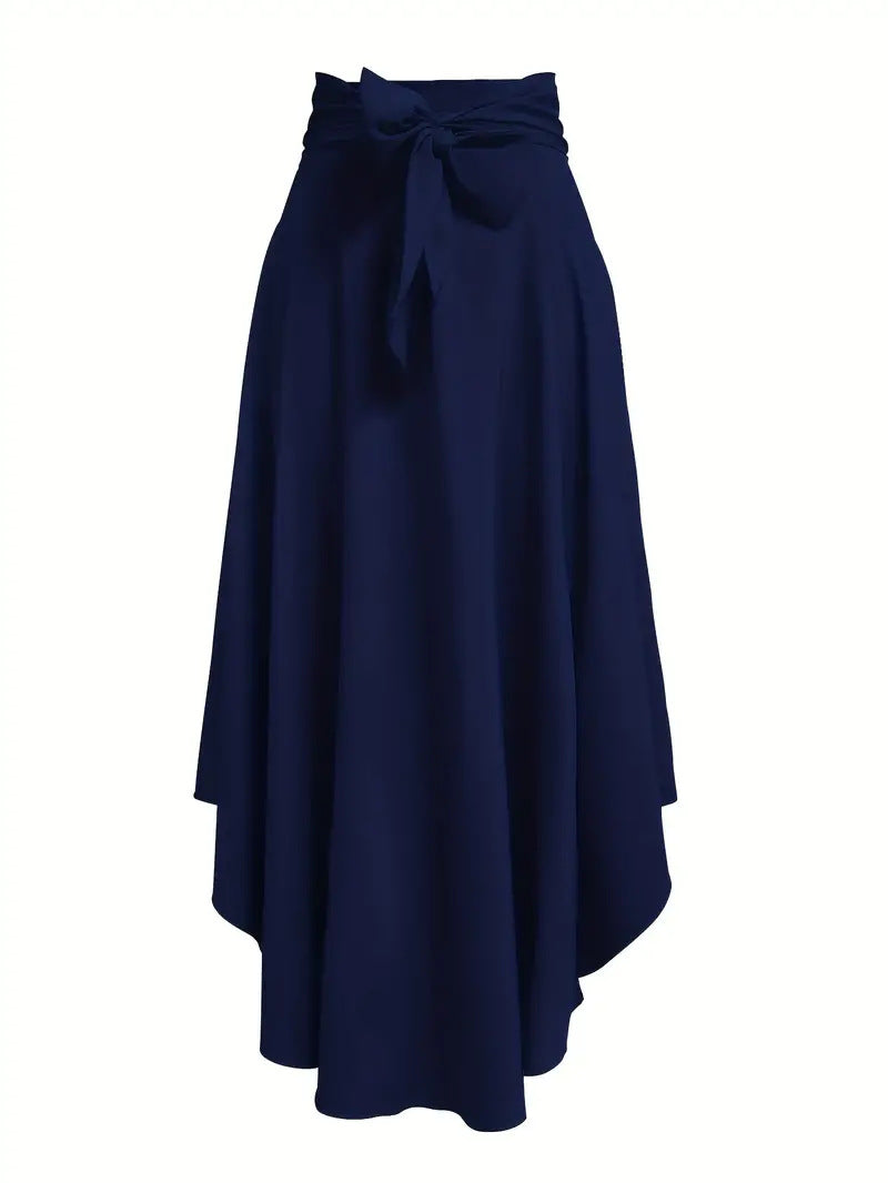 Elegante High-Low Rucherok met Split – Trendy Midi-Rok voor Dames