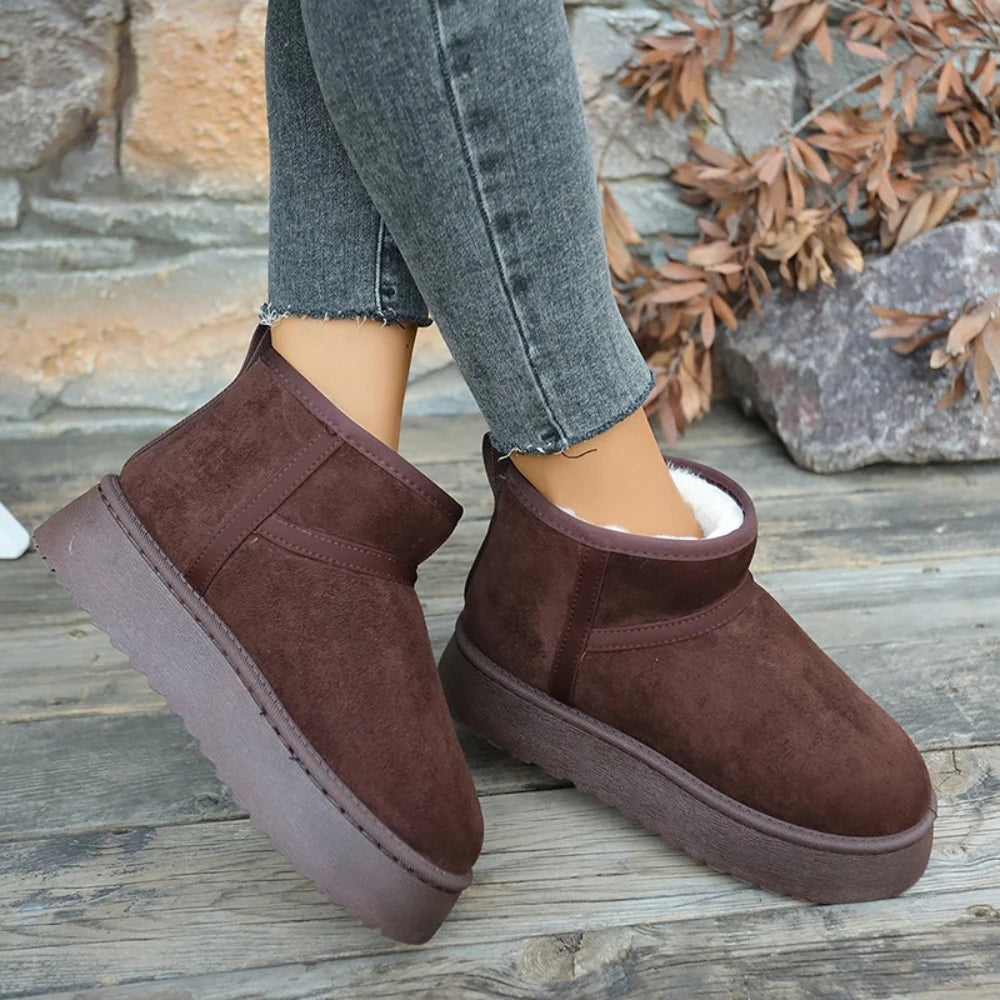 Warme Winter Dames Snowboots | Katoen & Plush | Slip-On Enkelboots