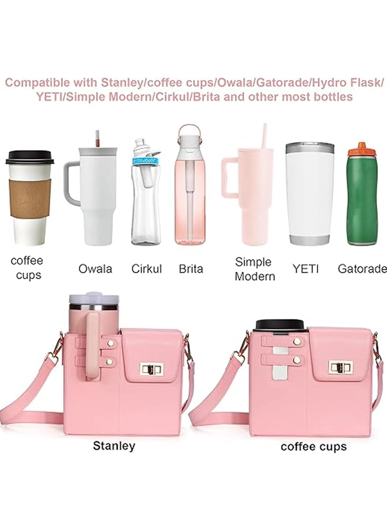 Multifunctionele Waterfles Crossbody Tas | Voor Stanley, YETI & Koffiebekers