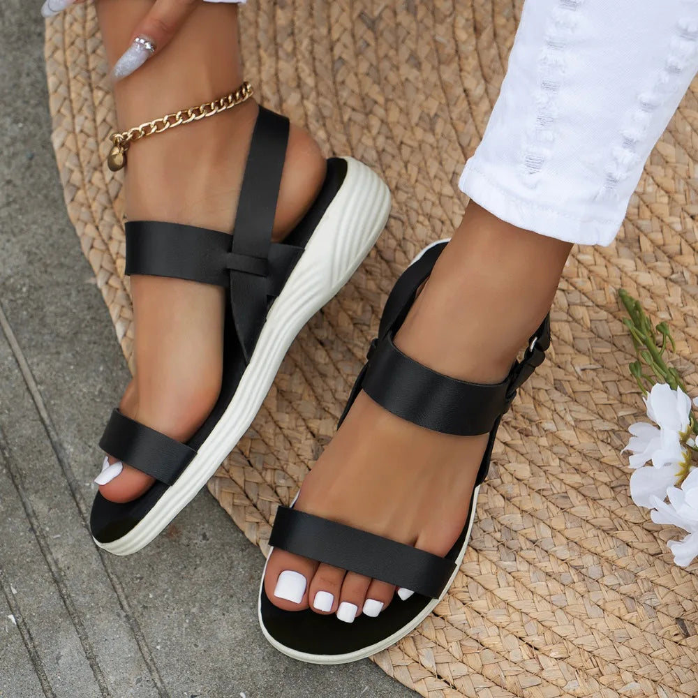 Women's Elastic Wedge Sandals | Lightweight Slip-On Walking Shoes for Summer
