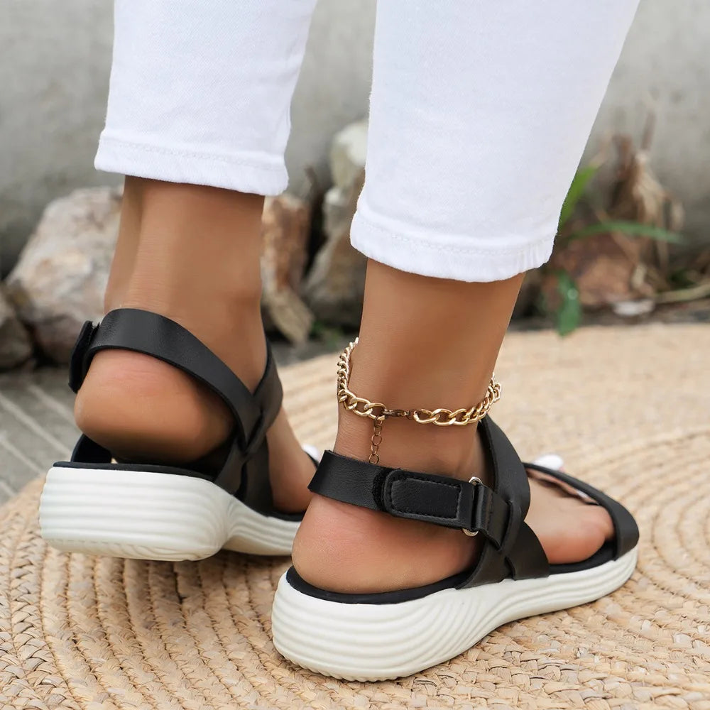 Women's Elastic Wedge Sandals | Lightweight Slip-On Walking Shoes for Summer