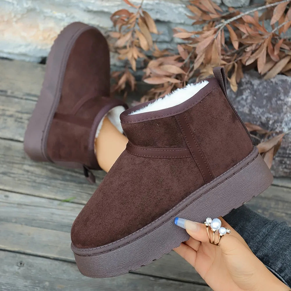 Warme Winter Dames Snowboots | Katoen & Plush | Slip-On Enkelboots