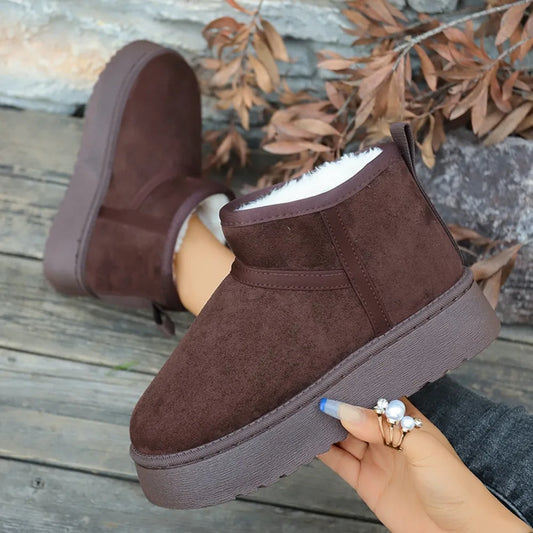 Warme Winter Dames Snowboots | Katoen & Plush | Slip-On Enkelboots