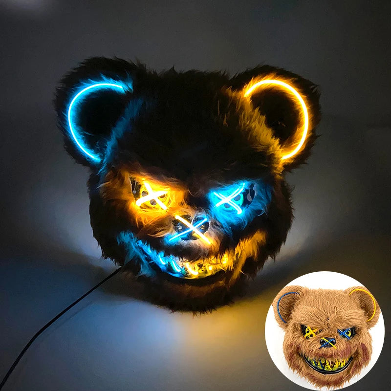 LED Halloween Masker – Eng Konijnen of Beer masker met Lichtgevende Verlichting