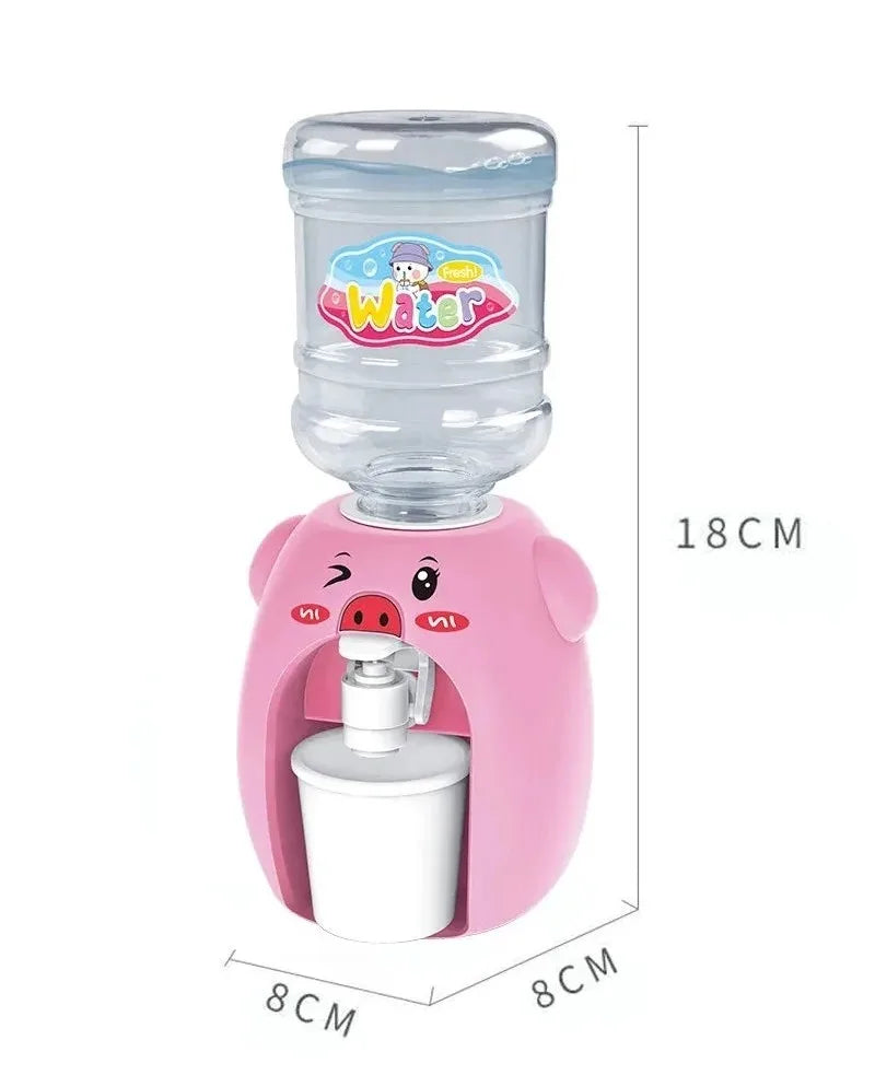 Cute Animal Water Dispenser for Kids – Real Working Mini Water Machine | Washable | With Bottle & Cup