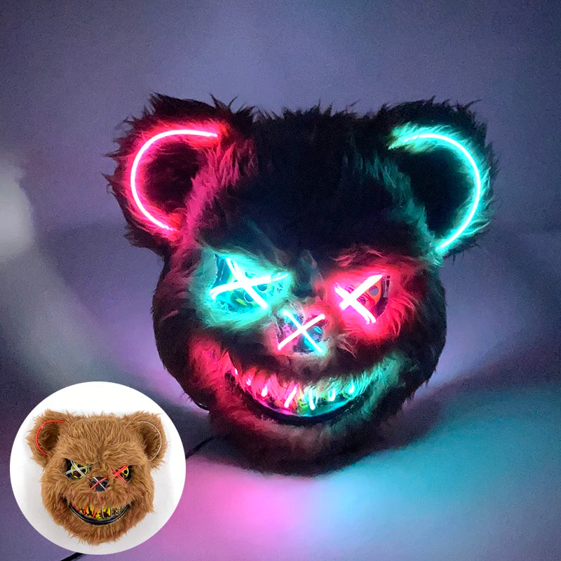 LED Halloween Masker – Eng Konijnen of Beer masker met Lichtgevende Verlichting