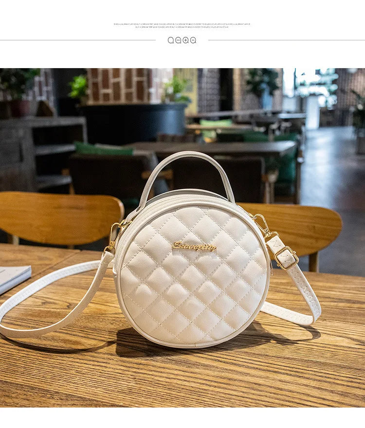 Ronde Damestas – Trendy Kleine Crossbody Tas met Borduursel & Ritssluiting | Zomerse Schoudertas 2025