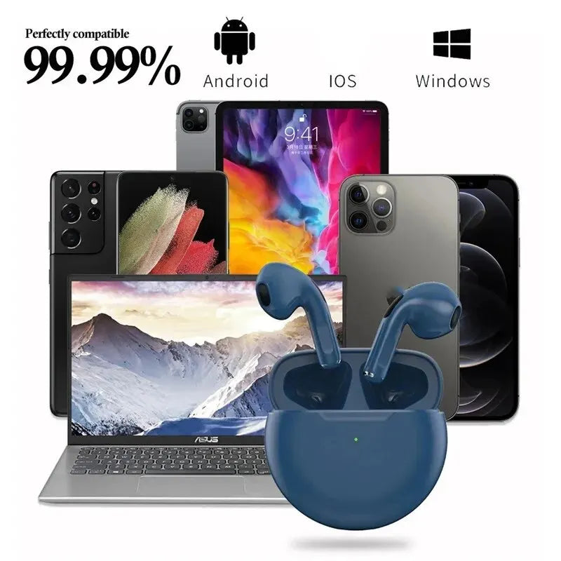 Air Pro 6 Draadloze Oordopjes – Bluetooth 5.3 | Touch Control | 24 Uur Batterij | Compatibel met Android, iOS & Windows