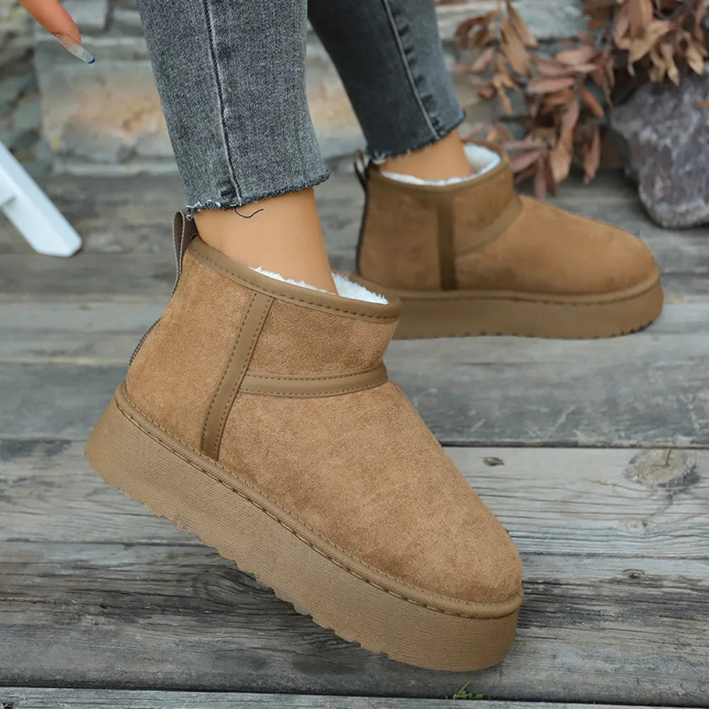Warme Winter Dames Snowboots | Katoen & Plush | Slip-On Enkelboots