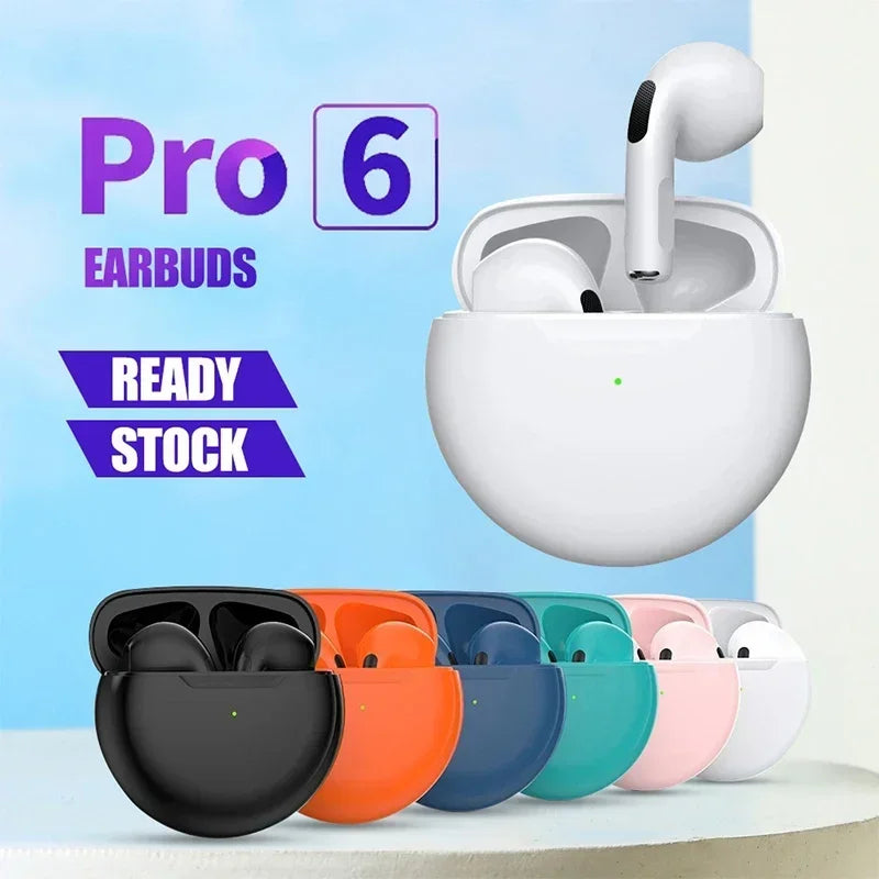 Air Pro 6 Draadloze Oordopjes – Bluetooth 5.3 | Touch Control | 24 Uur Batterij | Compatibel met Android, iOS & Windows