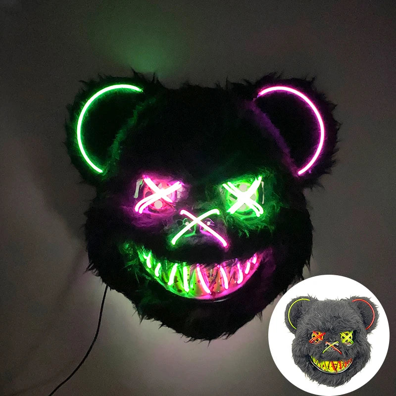LED Halloween Masker – Eng Konijnen of Beer masker met Lichtgevende Verlichting