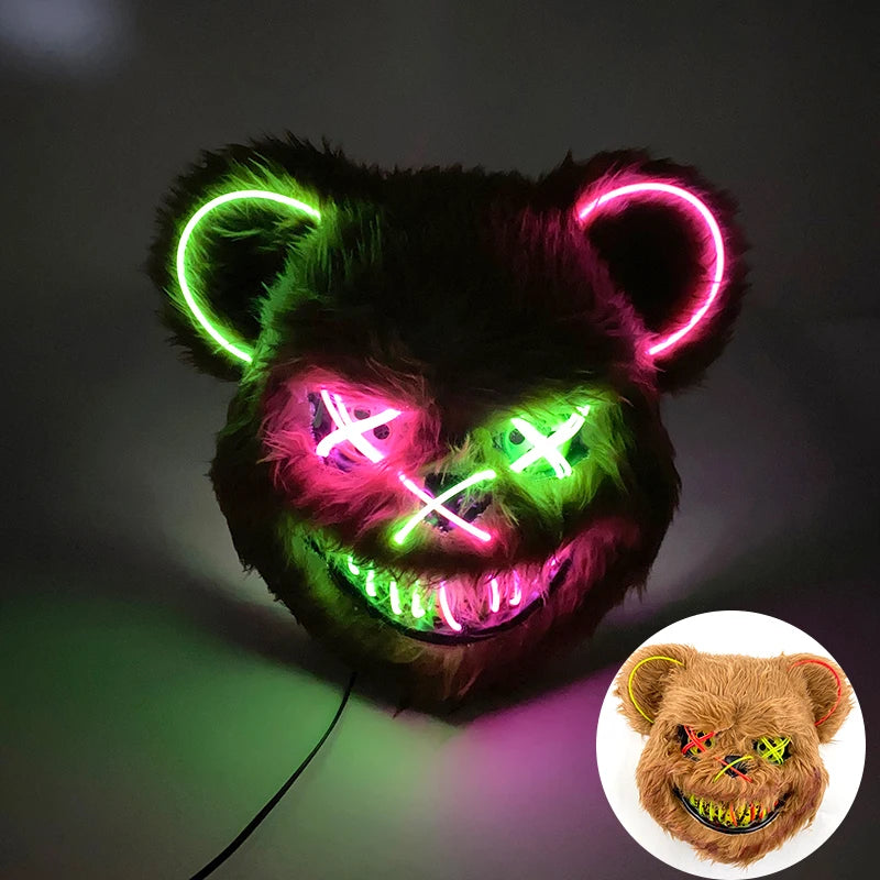 LED Halloween Masker – Eng Konijnen of Beer masker met Lichtgevende Verlichting