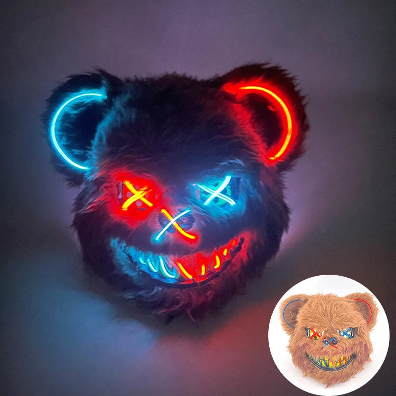 LED Halloween Masker – Eng Konijnen of Beer masker met Lichtgevende Verlichting