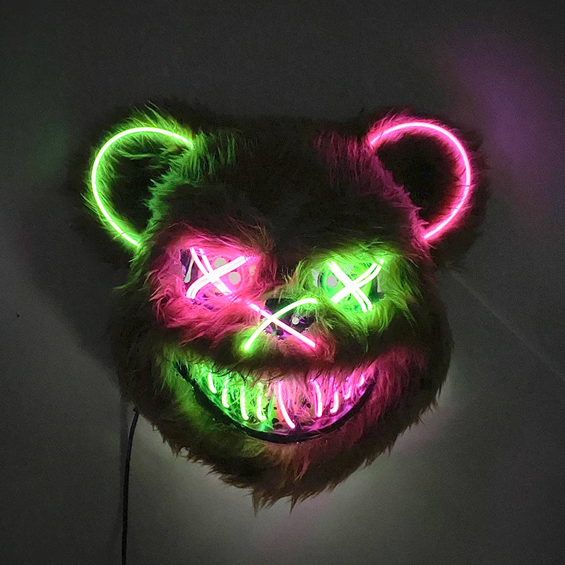 LED Halloween Masker – Eng Konijnen of Beer masker met Lichtgevende Verlichting