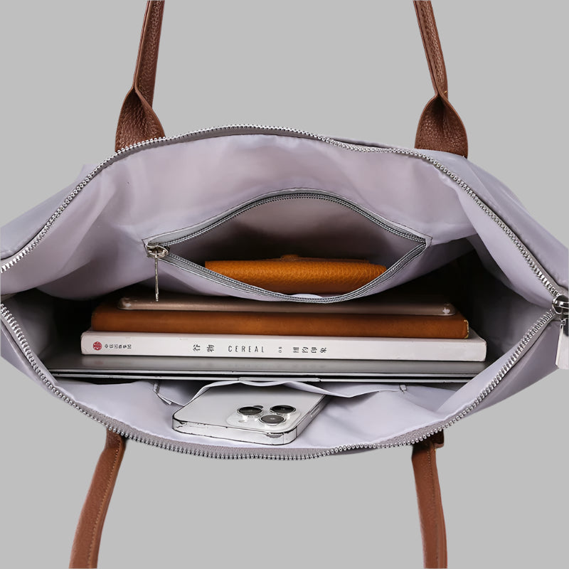 Luxury Canvas Shopper with Leather Handles | Spacious & Stylish