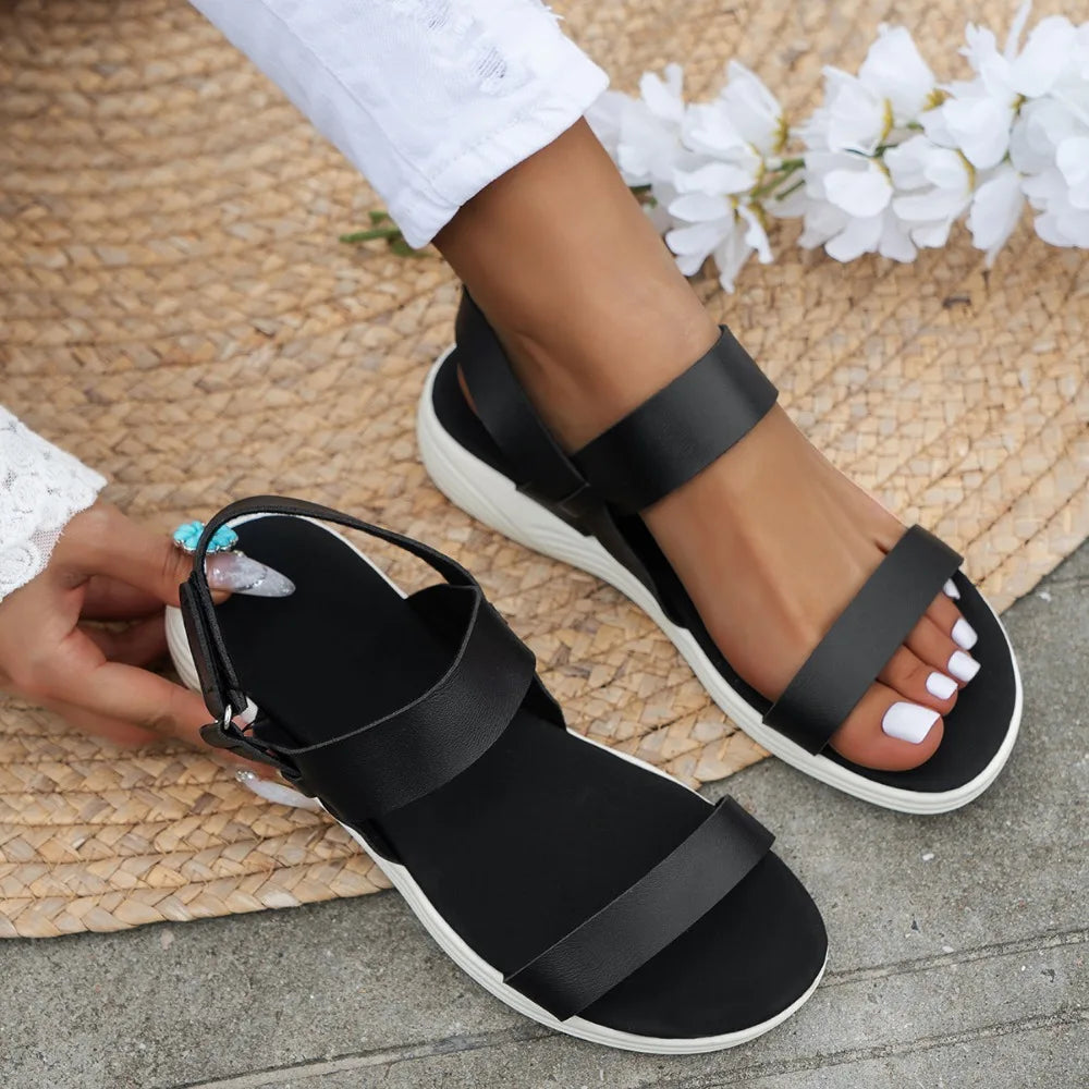 Women's Elastic Wedge Sandals | Lightweight Slip-On Walking Shoes for Summer