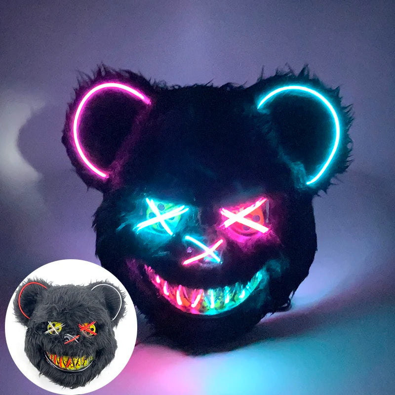 LED Halloween Masker – Eng Konijnen of Beer masker met Lichtgevende Verlichting