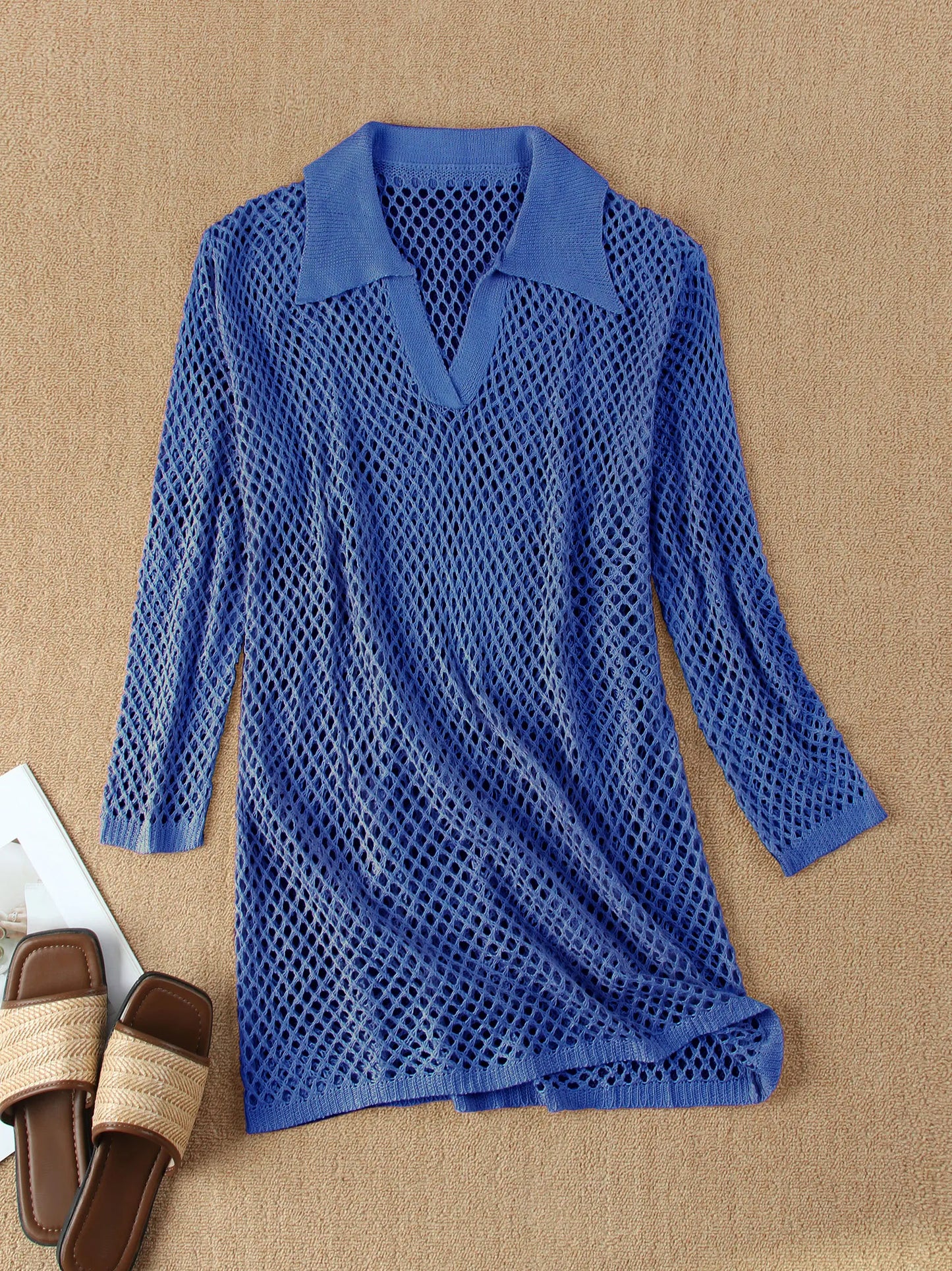 Luxury Crochet Beach Dress with Long Sleeves | Stylish Boho Summer Dress 2025