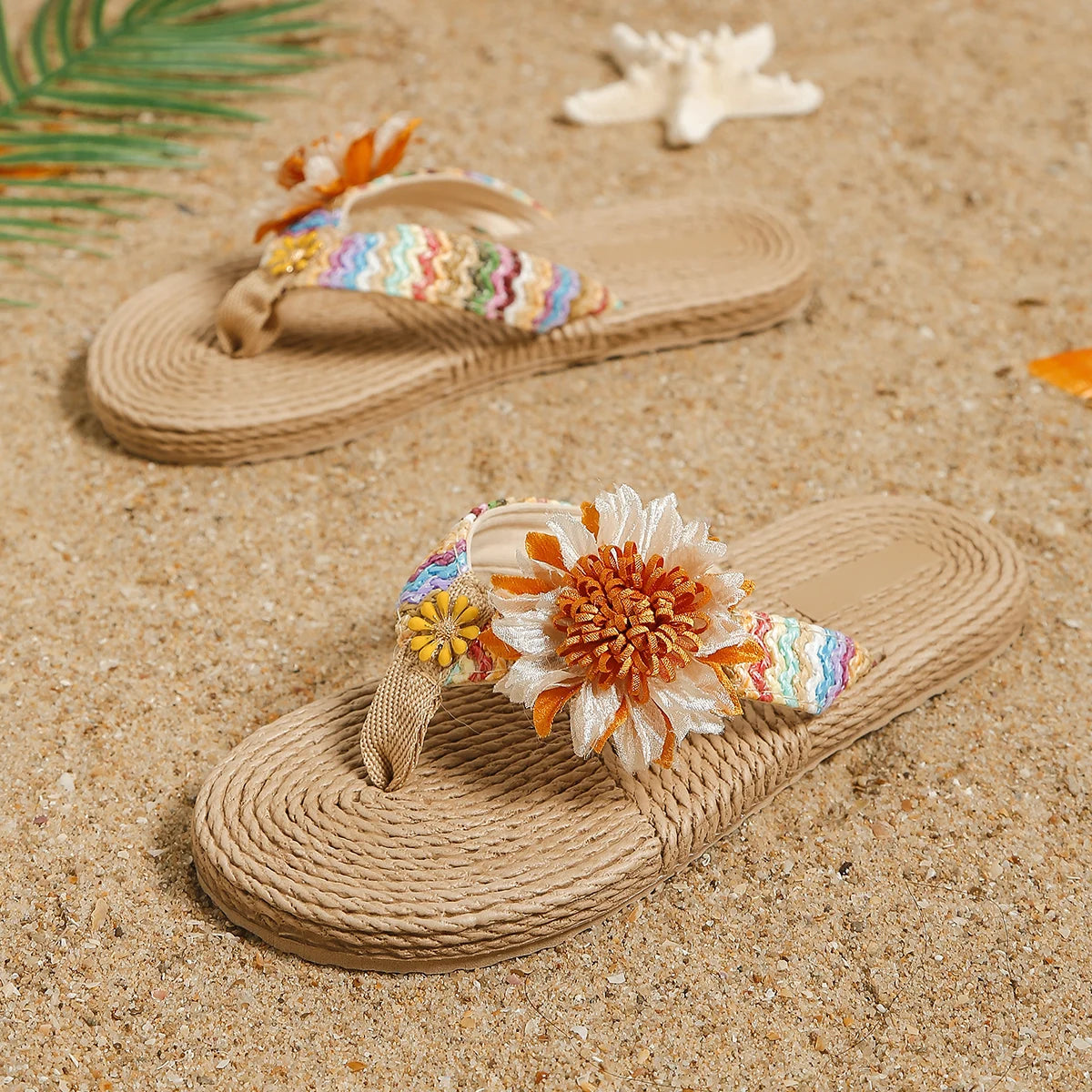 Dames Zomerse Flipflops met Zonnebloem – Comfortabele Anti-Slip Slippers met Zachte Zool