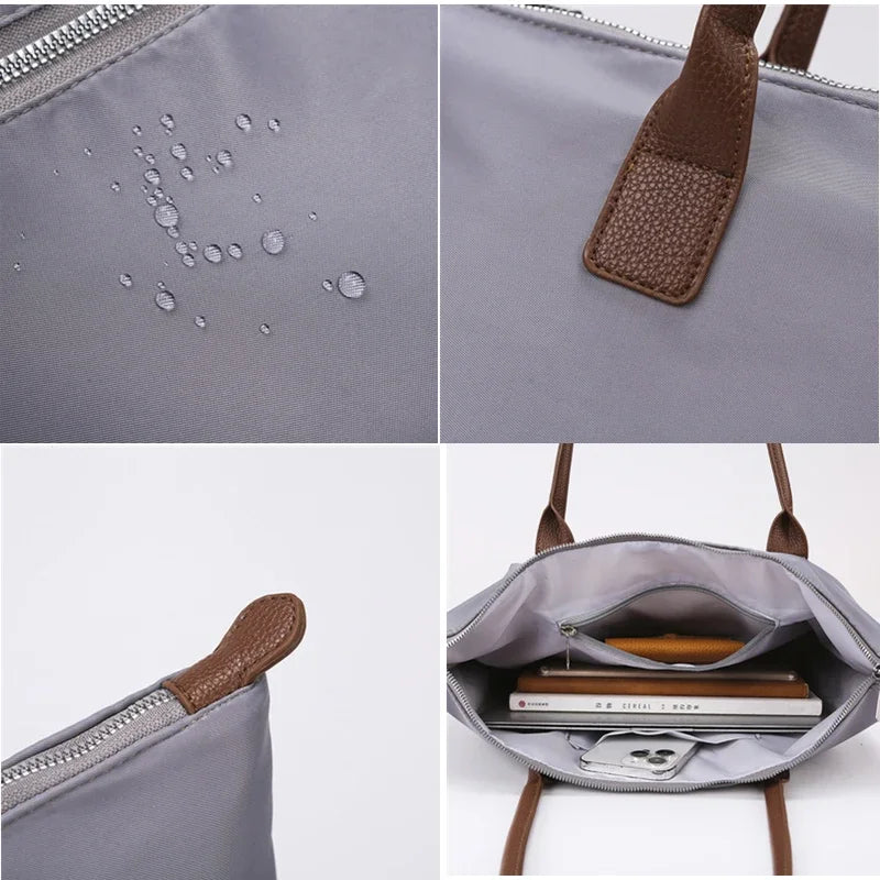 Luxury Canvas Shopper with Leather Handles | Spacious & Stylish