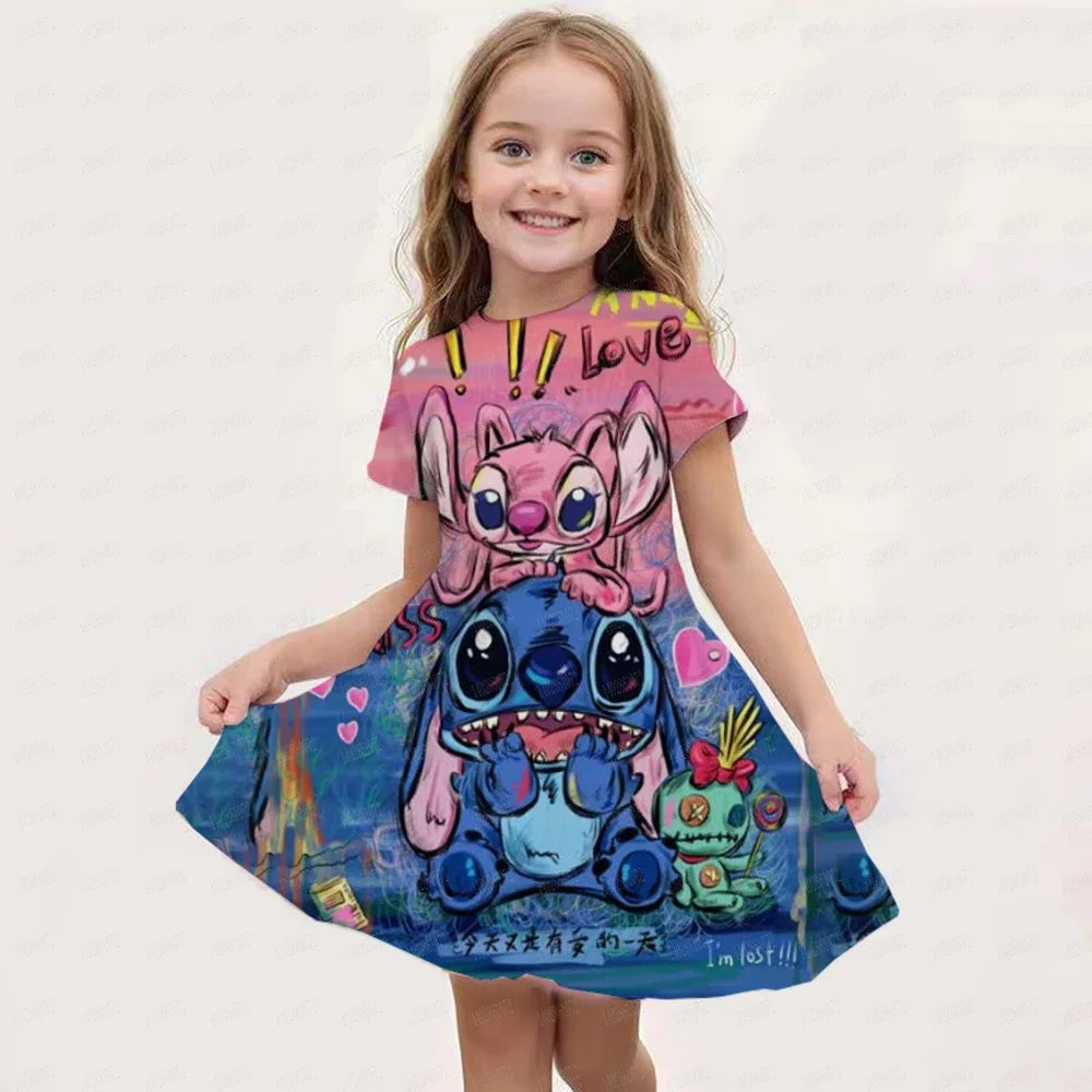 Stitch Girl Summer Dress | Princess Style | Ages 2 – 14