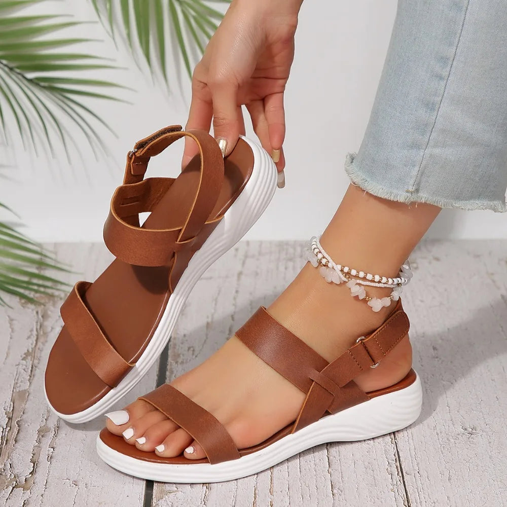 Women's Elastic Wedge Sandals | Lightweight Slip-On Walking Shoes for Summer