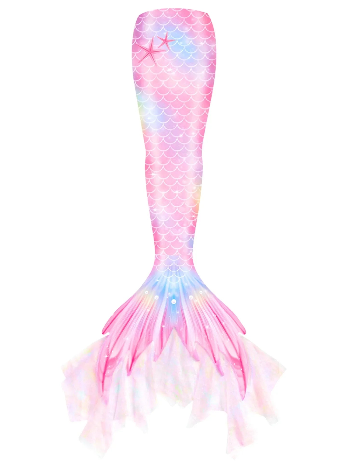 3-Piece Mermaid Swimsuit for Girls | Princess Style Bikini Set with Rainbow Tail | Kids Swimwear