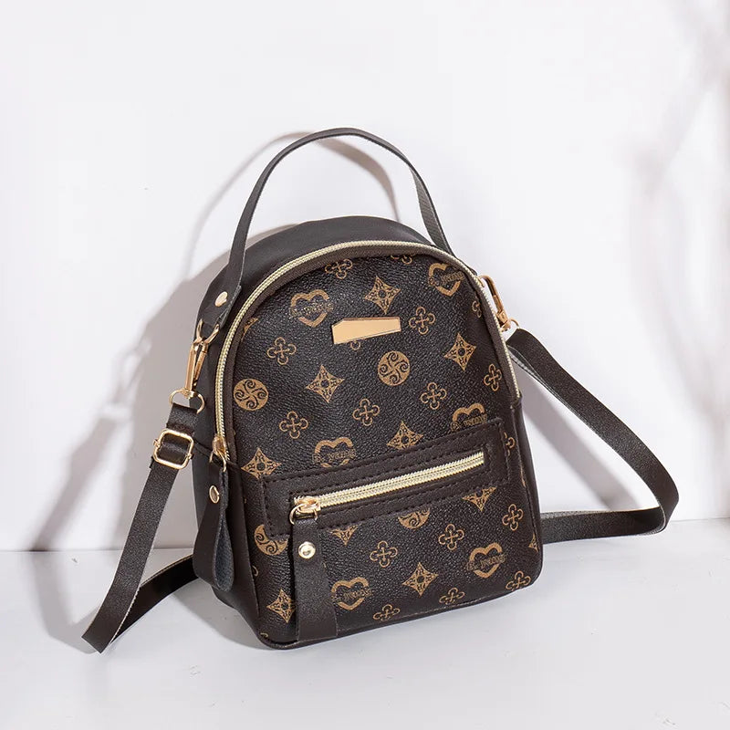 Trendy Rugzak & Schouderband 2025 | Compacte Damesrugtas met Luxe Print 