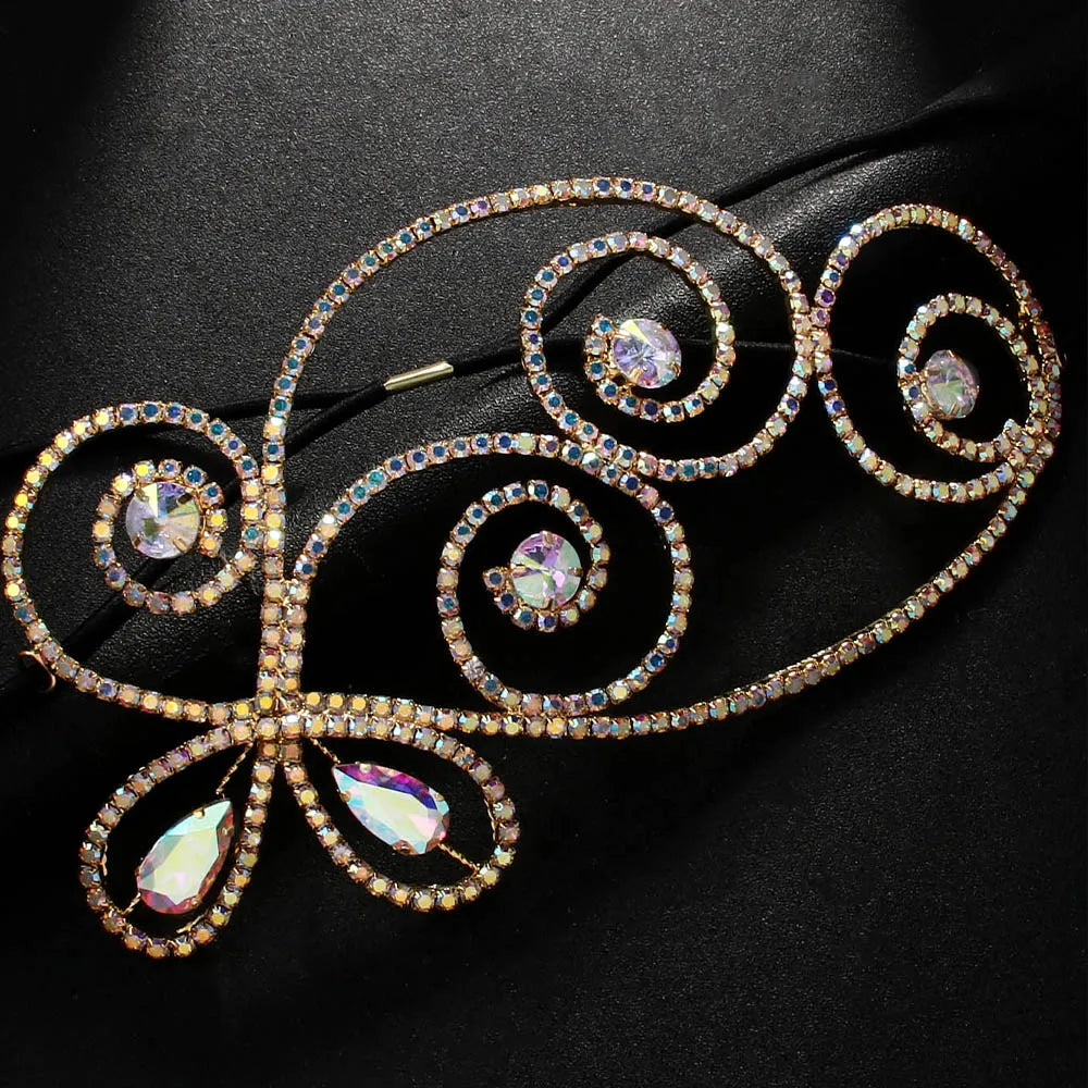Elegant Boho Rhinestone Headpiece for Women | Sparkling Belly Dance Headdress, Ballroom & Party Hair Accessory
