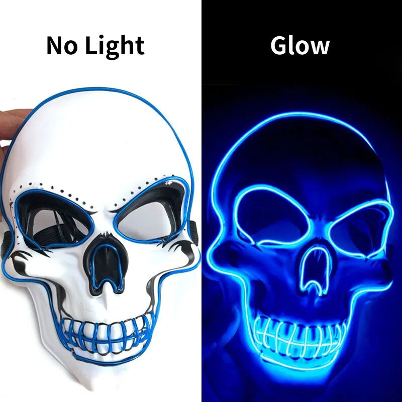 LED Halloween Schedel Masker | Oplichtend Cosplay &amp; Horror Feestmasker 2025