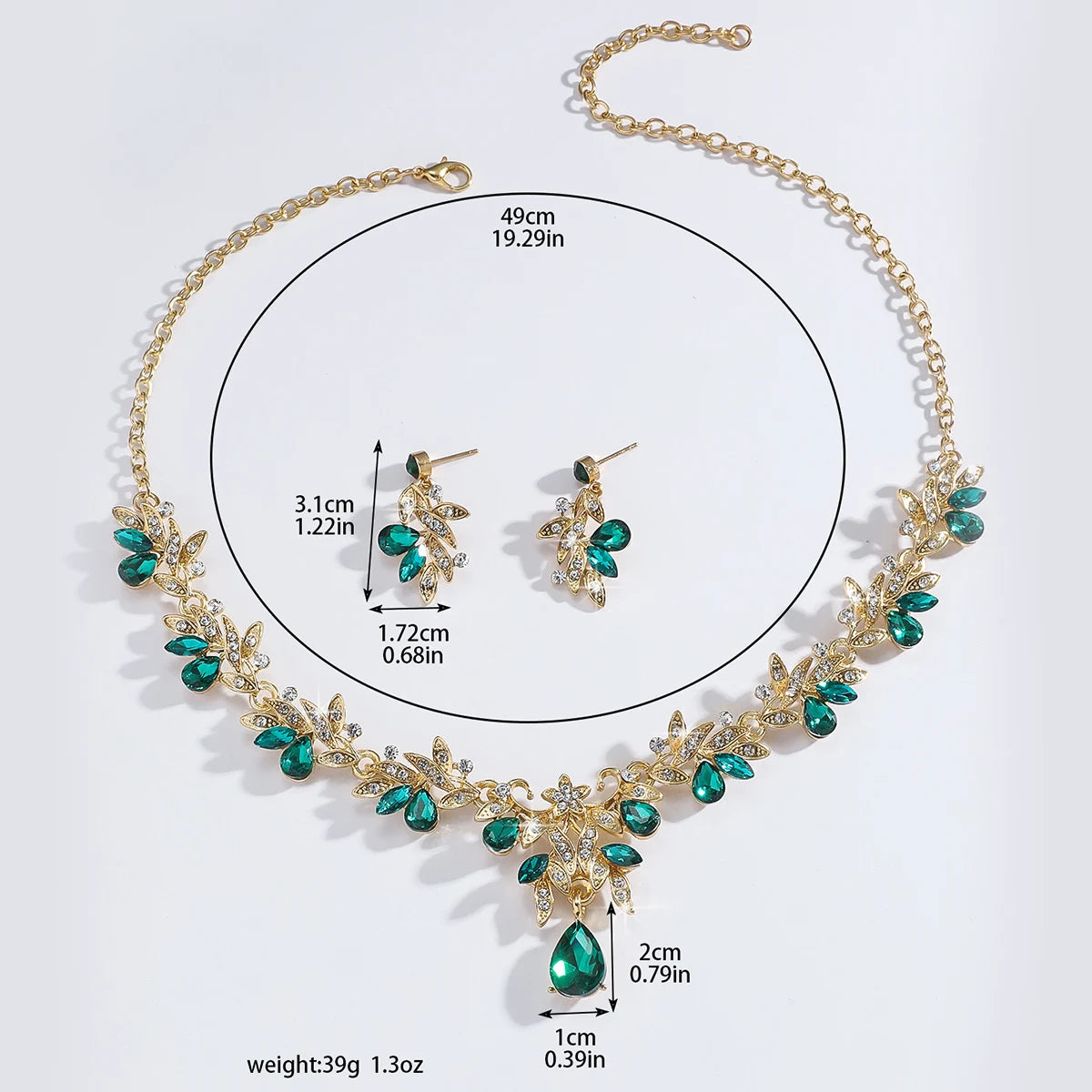 Women’s Jewelry Set | Leaf Design Necklace & Earrings Light Luxury Style