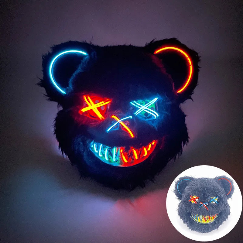 LED Halloween Masker – Eng Konijnen of Beer masker met Lichtgevende Verlichting