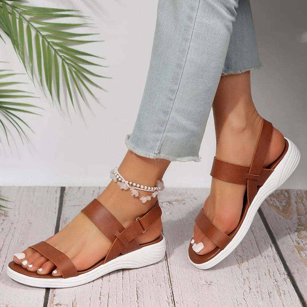 Women's Elastic Wedge Sandals | Lightweight Slip-On Walking Shoes for Summer