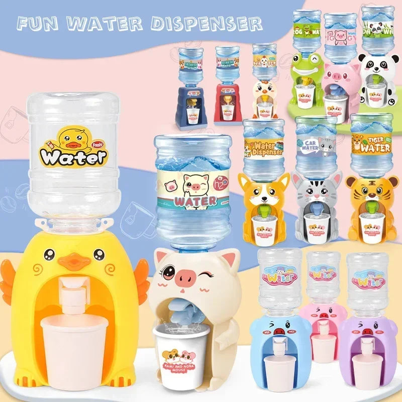Cute Animal Water Dispenser for Kids – Real Working Mini Water Machine | Washable | With Bottle & Cup
