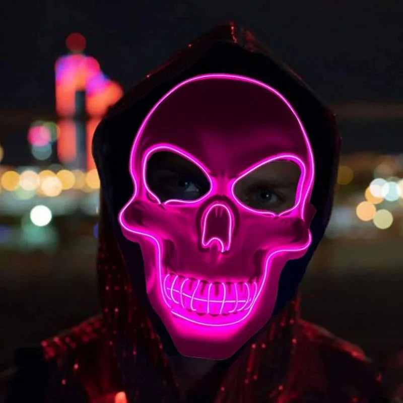 LED Halloween Schedel Masker | Oplichtend Cosplay &amp; Horror Feestmasker 2025
