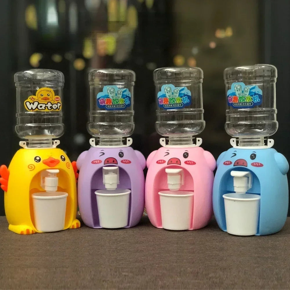 Cute Animal Water Dispenser for Kids – Real Working Mini Water Machine | Washable | With Bottle & Cup