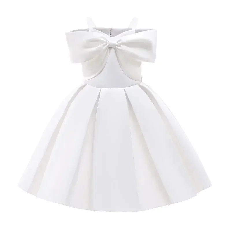 Elegant Girls Bow Dress | Sleeveless Summer Party & Wedding Dress