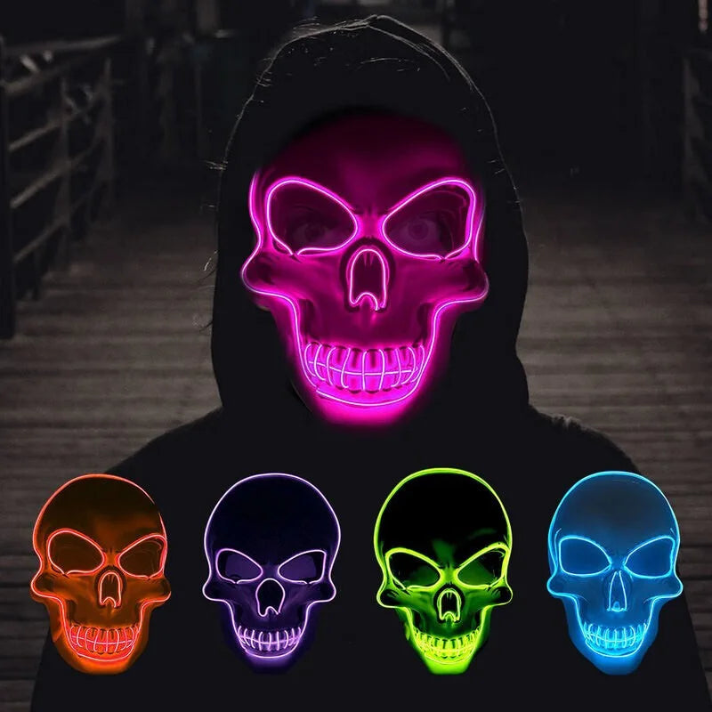LED Halloween Schedel Masker | Oplichtend Cosplay &amp; Horror Feestmasker 2025