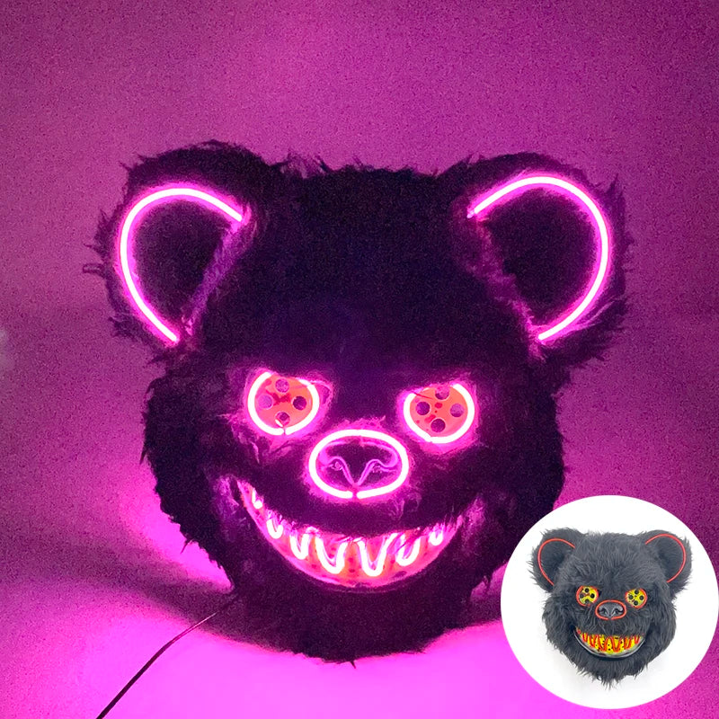 LED Halloween Masker – Eng Konijnen of Beer masker met Lichtgevende Verlichting