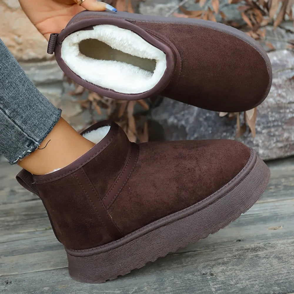 Warme Winter Dames Snowboots | Katoen & Plush | Slip-On Enkelboots