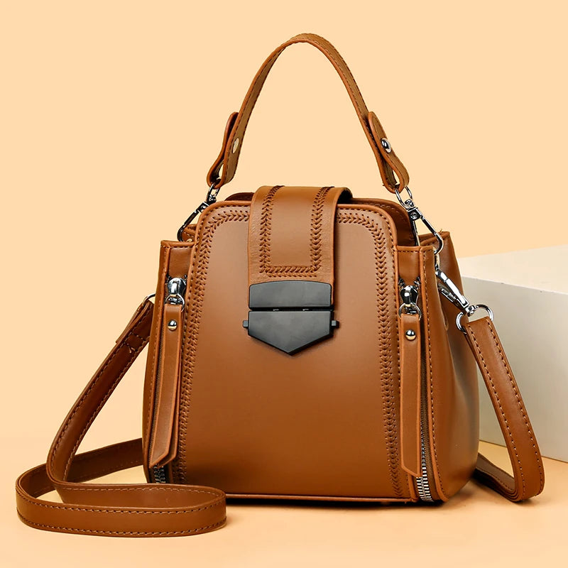 Luxury Shoulder Bag with Zipper & Handle | Elegant & Functional