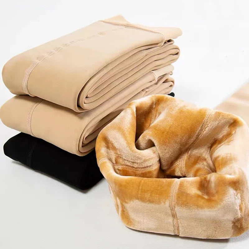 Ultra-Zachte Thermische Winterlegging voor Dames – Met Fleece Binnenvoering | Hoge Taille | One Size | Warm & Slank